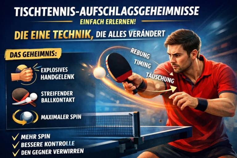 Profi beim Tischtennis mit Fokus auf Technik und Spielgeheimnisse.