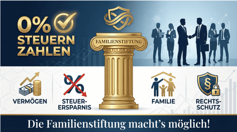 Steuern sparen: Wie Unternehmer mit Familienstiftung 0 % Steuern zahlen!