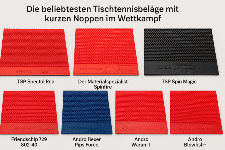 Beläge für Tischtennis mit kurzen Noppen, Wettkampf, Linz & Umgebung.