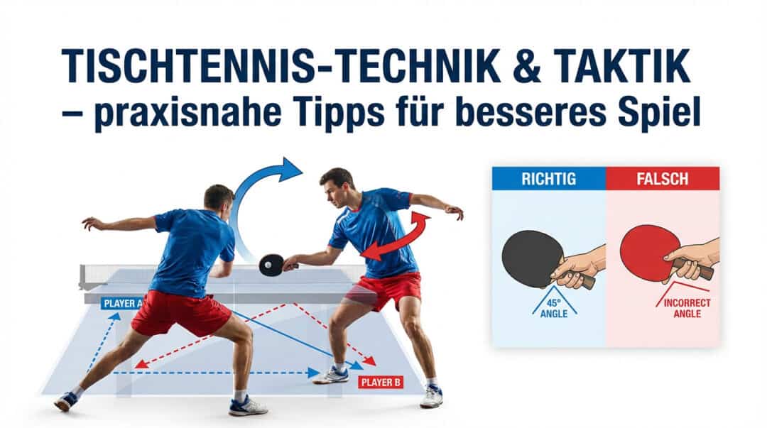 Zwei Tischtennisspieler beim Training in Linz, Technik und Taktik verbessern.